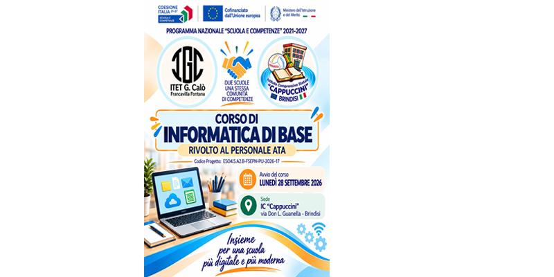 CORSO DI INFORMATICA DI BASE RIVOLTO AL PERSONALE ATA
